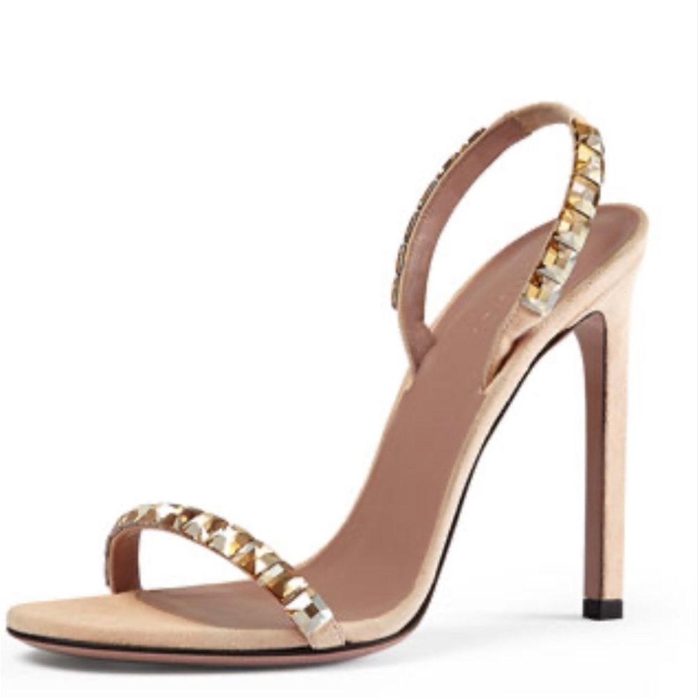 Gucci Mallory Crystal-Embellished Suede Sandal